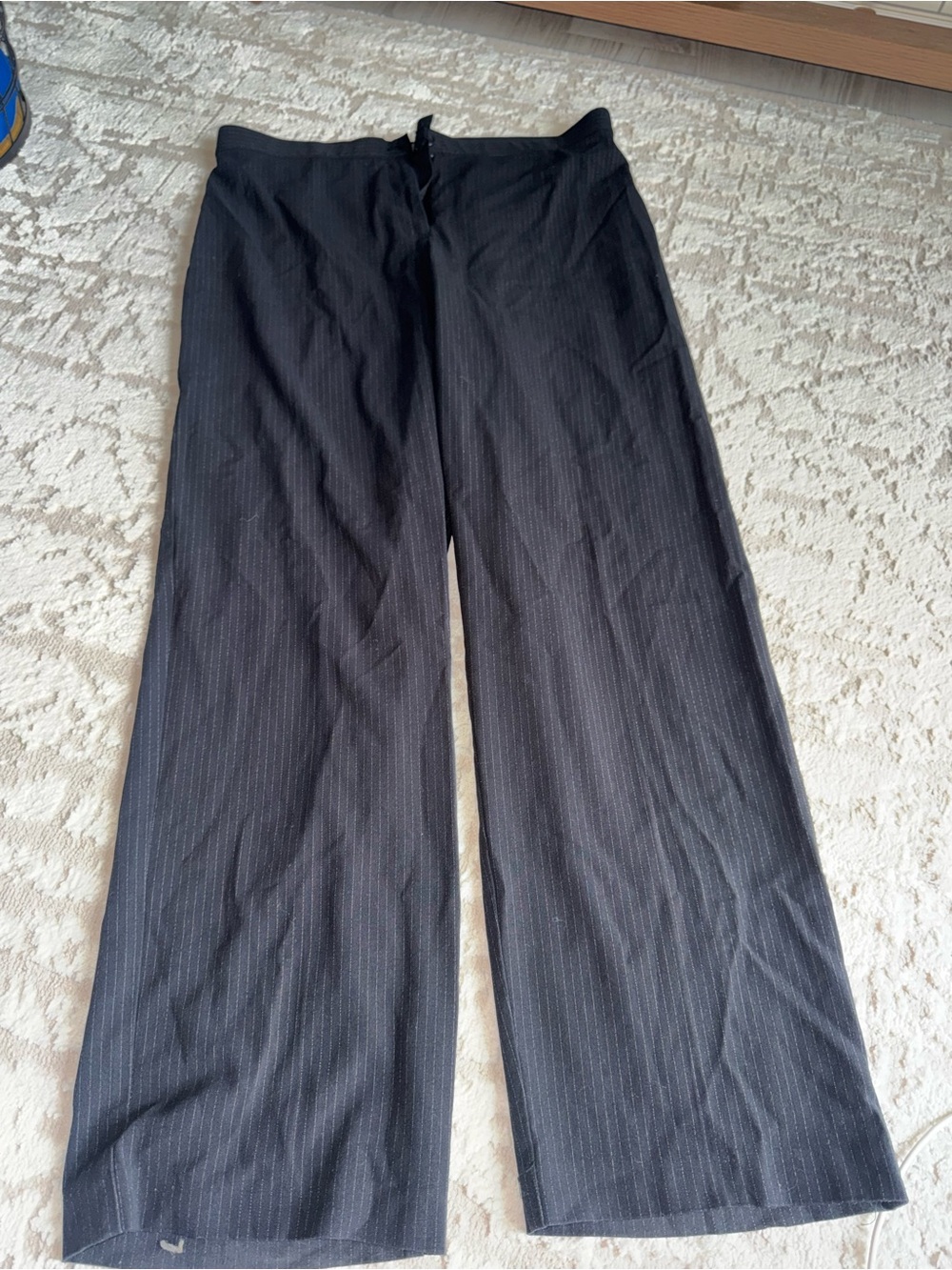 Briggs New York Black Pinstriped Wide-Leg Women's Pants